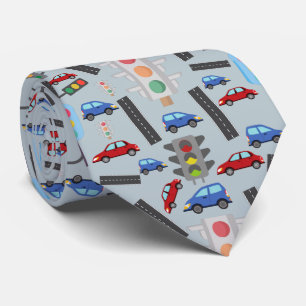 fun tiled Transportation tiled pattern Tie