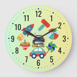 Fun Time Playing Games - Childrens & Kids Large Clock