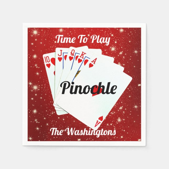 Fun Time to Play Pinochle    Paper Plate Napkin (Front)