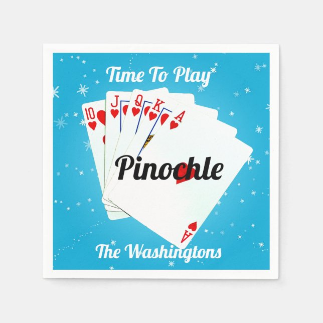 Fun Time to Play Pinochle    Paper Plate Napkins (Front)