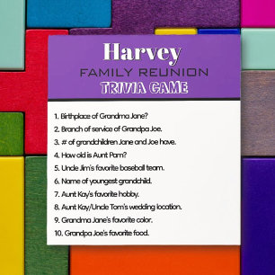 Fun Times! Family Reunion Trivia Game Notepad