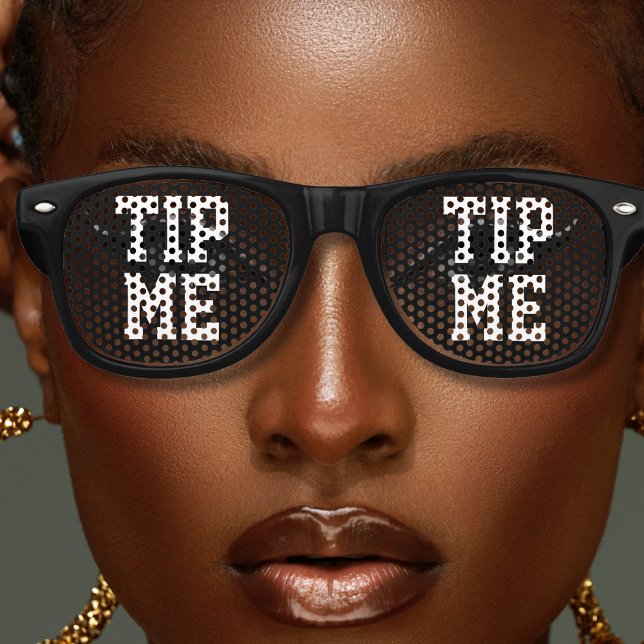 Fun Tip Me Bartender Party Black Retro Sunglasses (tip me retro sunglasses)
