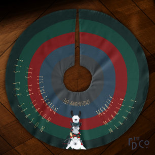 Fun "Tis the Season + Merrily Merrily Merrily" Brushed Polyester Tree Skirt