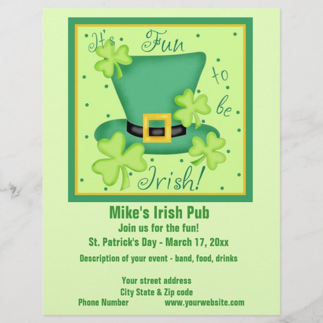 Fun to be Irish Business Promotion Custom Flyer (Front)