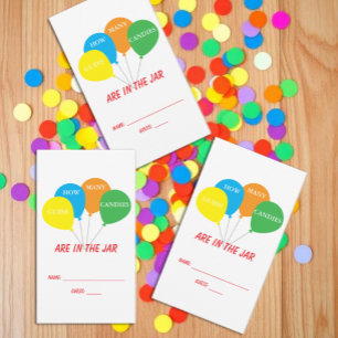 Fun To Be One 1st Birthday Guess How Many Candies Enclosure Card