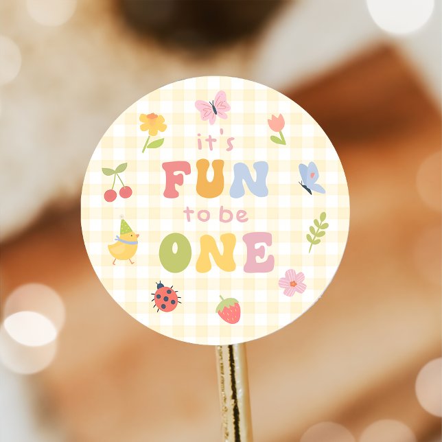 Fun to be One Colourful 1st Birthday Sticker  (Creator Uploaded)