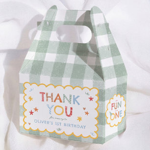 Fun To Be One Colourful 1st Birthday Thank You Favor Box