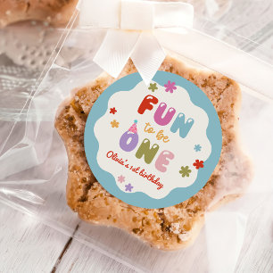 Fun to Be One Daisy Colourful 1st Birthday Classic Round Sticker
