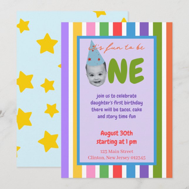 Fun to be One invitations  (Front/Back)