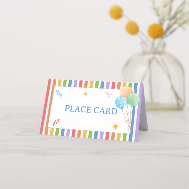 Fun to Be One Place Card Birthday Table Card (Front)