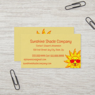 Fun Too Hot Sunshine Shade Blind Company Business Card