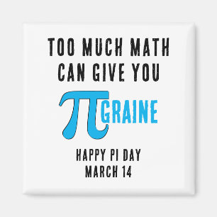 Fun TOO MUCH Pi Day Magnet