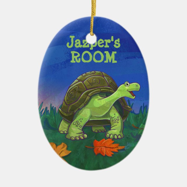 Fun Tortoise Personalized Room Ornament (Front)