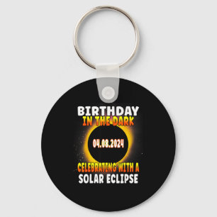 Fun Total Solar Eclipse Birthday Celebration April Keychain