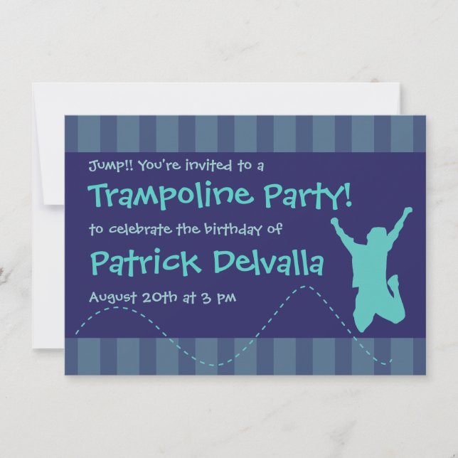 Fun Trampoline Birthday Party Invitations - Boys (Front)