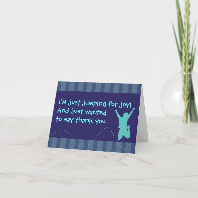 Fun Trampoline Birthday Thank You Cards - Boys (Front)