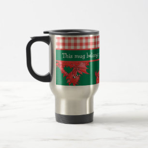 Fun Travel Mug to Personalize: Cute Red Dragons
