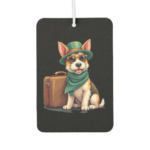 Fun Traveling Dog with Bag Graphic for Suitcase Lo Air Freshener