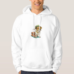 Fun Travelling Dog with Bag Graphic for Suitcase L Hoodie