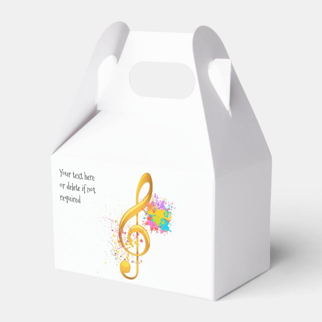 Fun Treble Clef musical note. Editable text Favor Box (Front Side)