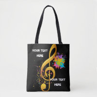 Fun Treble Clef musical note. Editable text