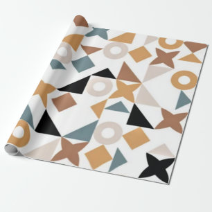 Fun Trendy Bauhaus Geometric XOXO  Wrapping Paper
