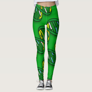 Fun Trendy Science DNA Abstract Patterned  Leggings
