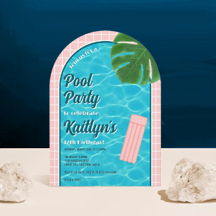 Fun & Trendy Summer Pool Party Any Age Birthday Invitation