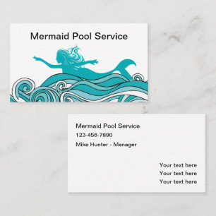 Fun Trendy Swimming Pool Service Business Card