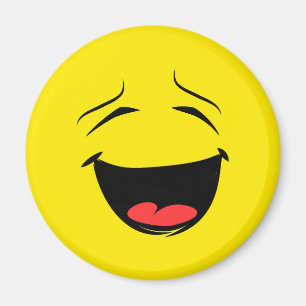 Fun Trendy Yellow Emoticon Happy Face Emoji Magnet