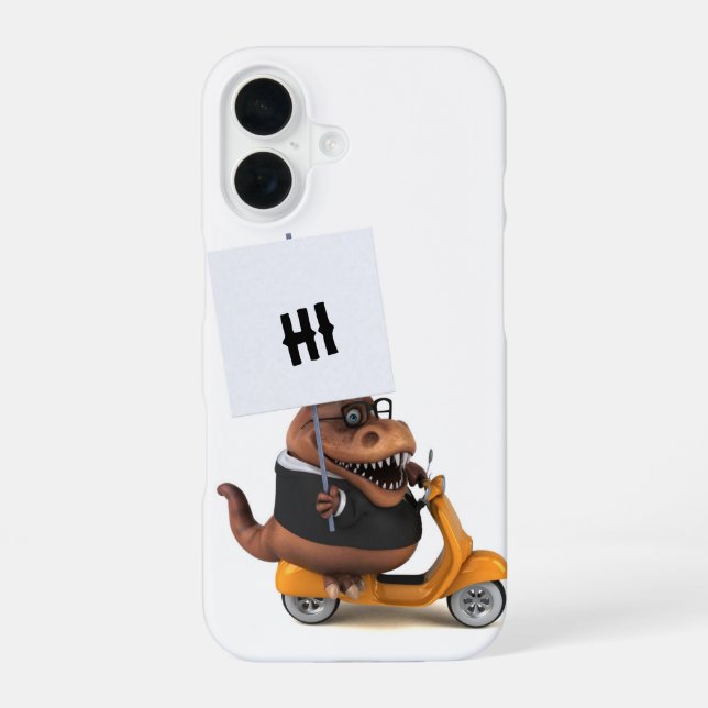Fun Trex 3D Illustration iPhone 16 Case (Back)