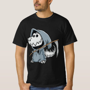Fun TRex Skeleton Dino Grim Reaper Dinosaur Hallow T-Shirt