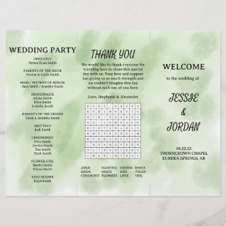 Fun Tri-Fold Wedding Program