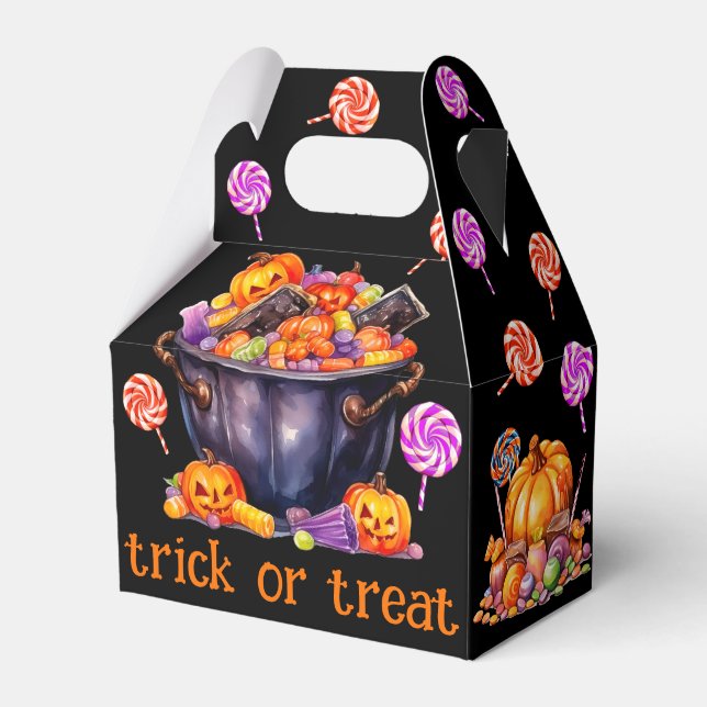 Fun Trick Or Treat Halloween Favor Box (Front Side)