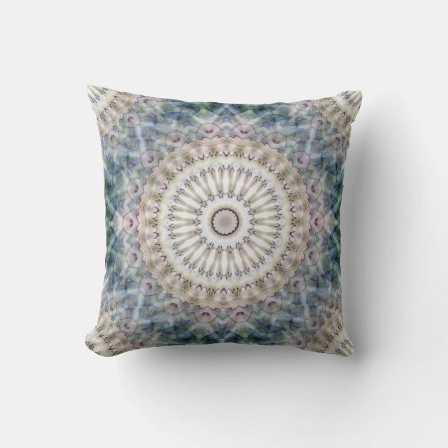Fun Trippy Hippy Psychedelic Fractal Kaleidoscope Throw Pillow (Front)