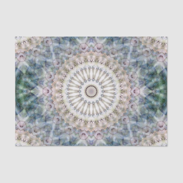 Fun Trippy Hippy Psychedelic Fractal Kaleidoscope Tissue Paper (Front)