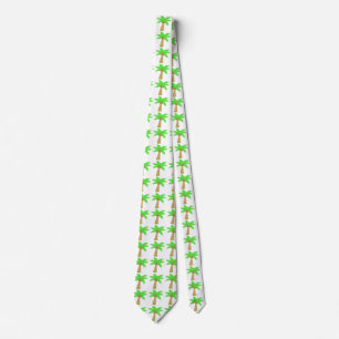Fun Tropical Beach Theme Palm Trees on White Tie