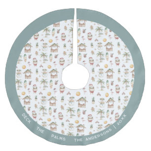 Fun Tropical Christmas Personalized Brushed Polyester Tree Skirt