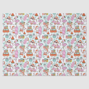Fun Tropical Christmas Santa Tissue Paper