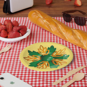 Fun Tropical Flower Floral Spring Summer Birthday Paper Plate