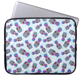 Fun Tropical Pineapple Floral Laptop Sleeve