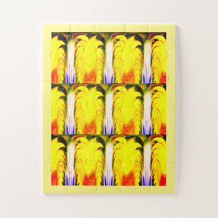 Fun tropical yellow art jigsaw puzzle