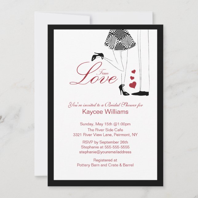 Fun True Love Bridal Shower Invitation (Front)