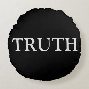 Fun Truth & Dare in White and Black Round Pillow