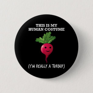 Fun Turnip Food Human Costume 2 Inch Round Button