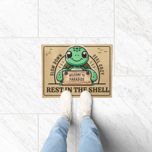 Fun turtle design for individual, cozy homes doormat
