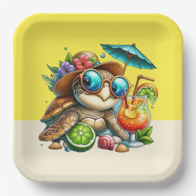 Fun Turtles Gathering  Paper Plate (Front)