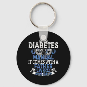 Fun Type 1 Diabetes Diabetic T1d Awareness Men Wom Keychain