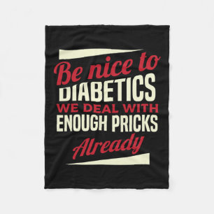 Fun Type 1 Diabetes T1d Diabetic Awareness Women K Fleece Blanket
