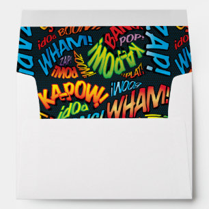 Fun Typographic Modern Comic Book Return Address Envelope